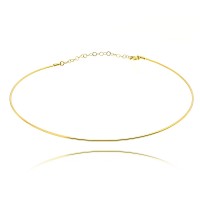 Colar Choker Aro Slim Banho de Ouro 18K.